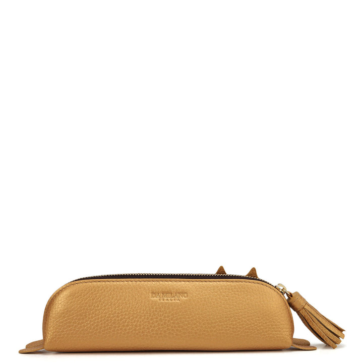 Wax Leather Multi Pouch - Gold