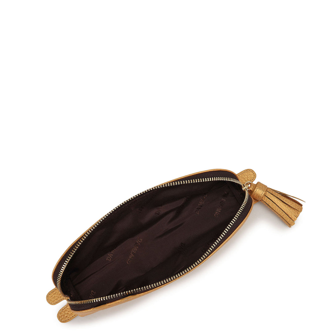 Wax Leather Multi Pouch - Gold