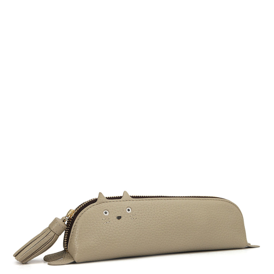 Wax Leather Multi Pouch - Khaki