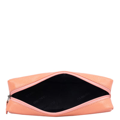 Franzy Leather Multi Pouch - Salmon