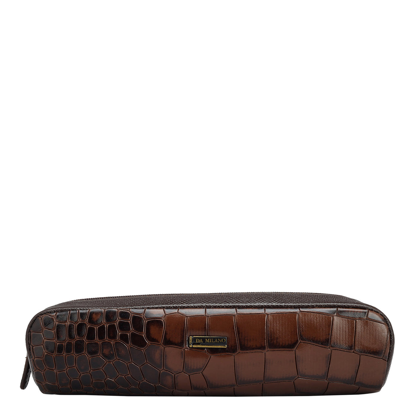 Croco Franzy Leather Multi Pouch - Brown