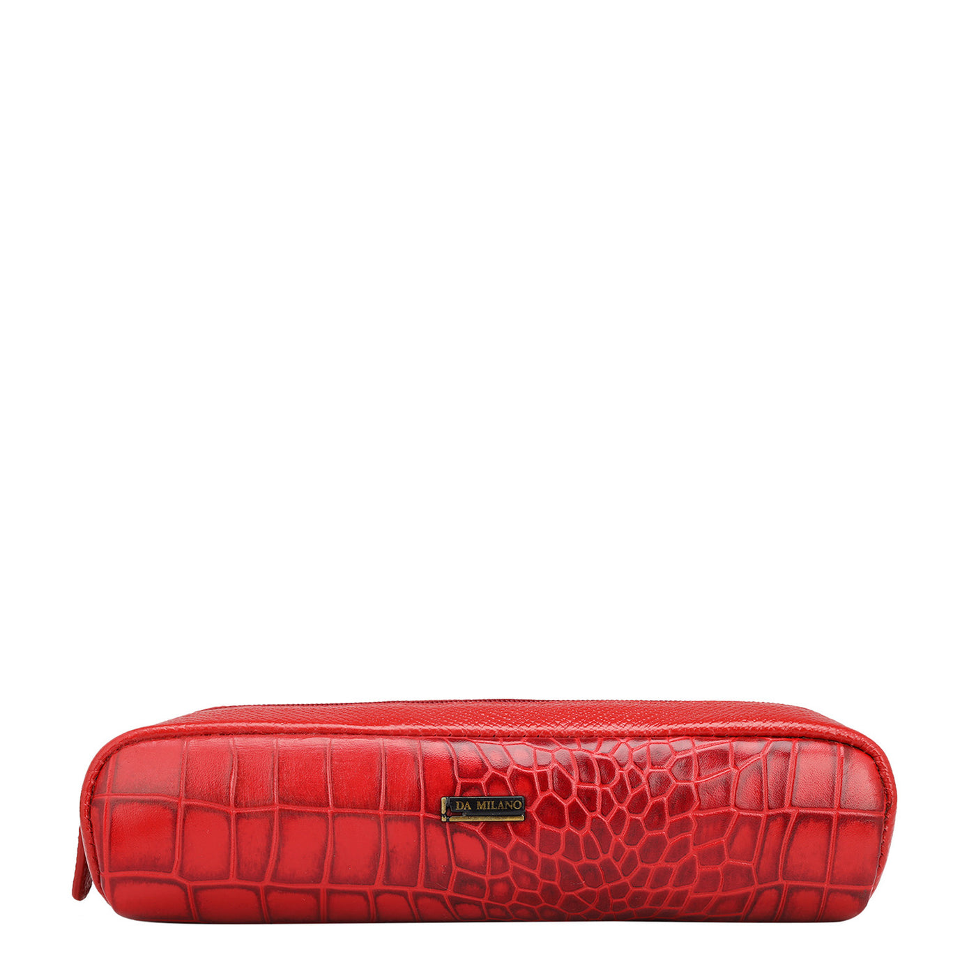 Croco Franzy Leather Multi Pouch - Red