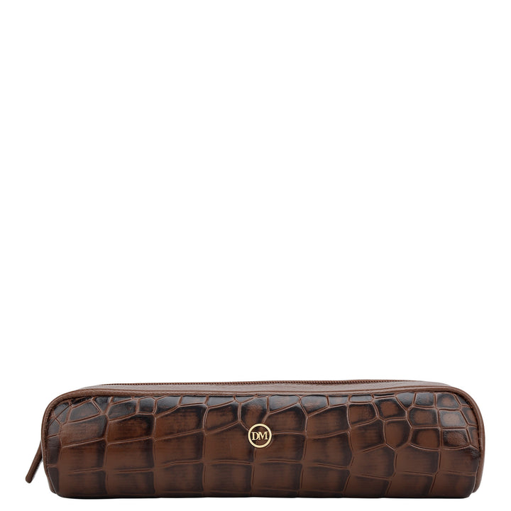 Croco Franzy Leather Multi Pouch - Date