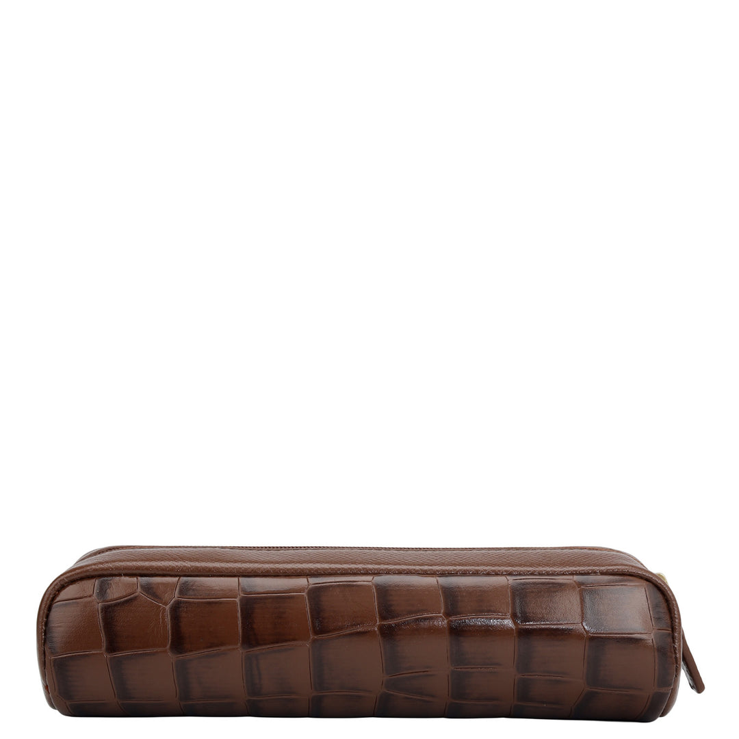 Croco Franzy Leather Multi Pouch - Date