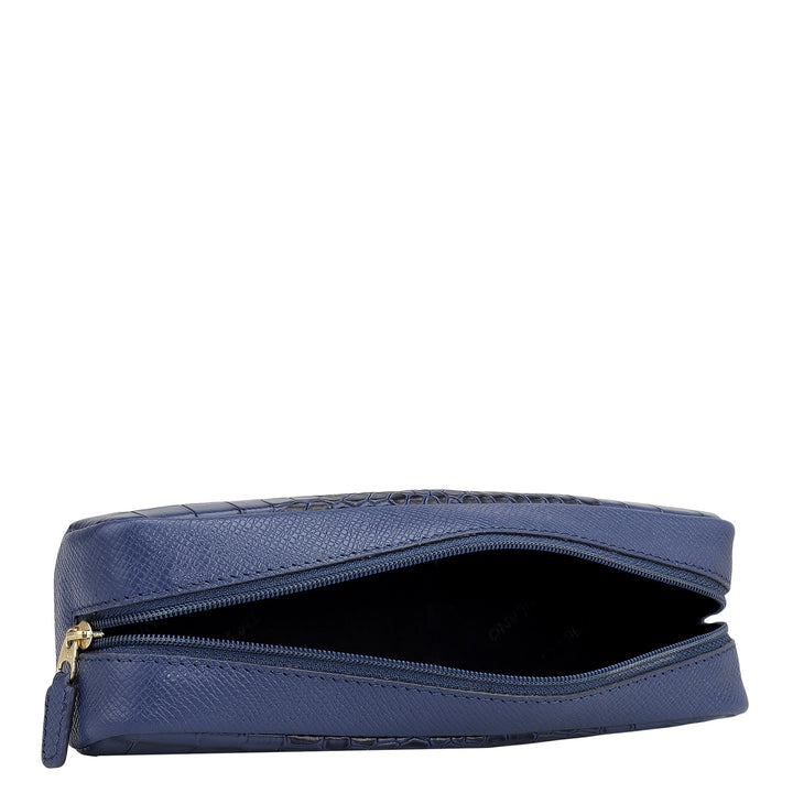 Croco Franzy Leather Multi Pouch - Stardust