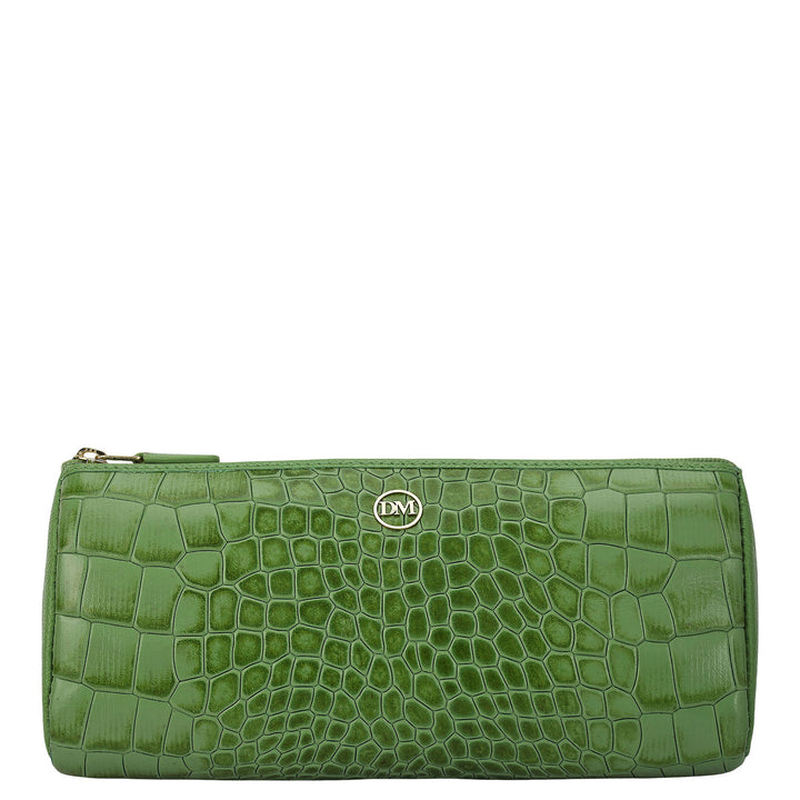 Croco Leather Multi Pouch - Kiwi