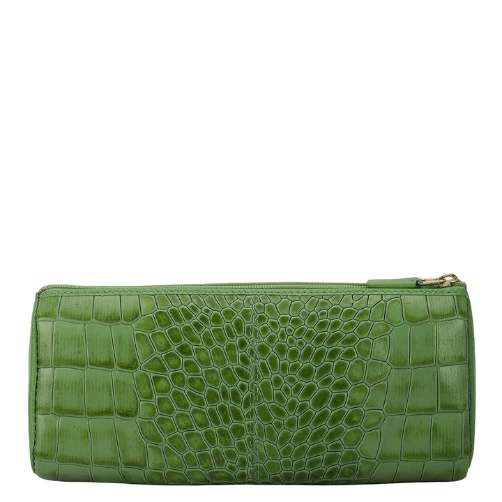 Croco Leather Multi Pouch - Kiwi