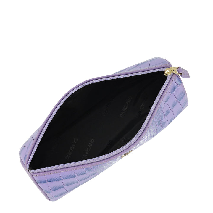 Croco Leather Multi Pouch - Purple Haze