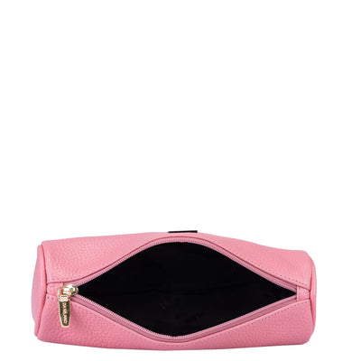 Wax Leather Multi Pouch - Hyper Pink