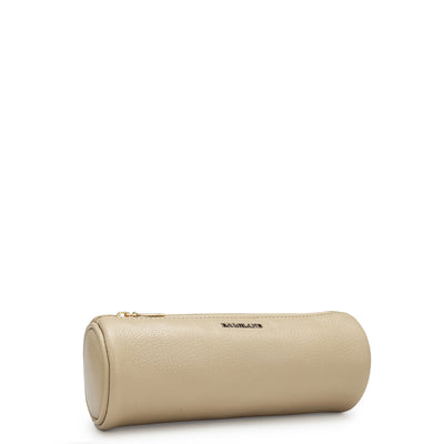 Wax Leather Multi Pouch - Beige