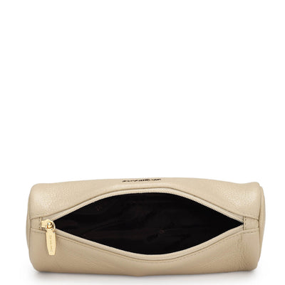 Wax Leather Multi Pouch - Beige