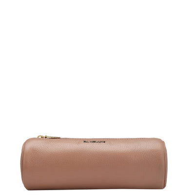 Wax Leather Multi Pouch - Pink