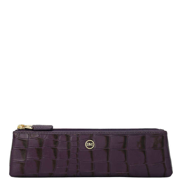 Croco Leather Multi Pouch - Grapevine