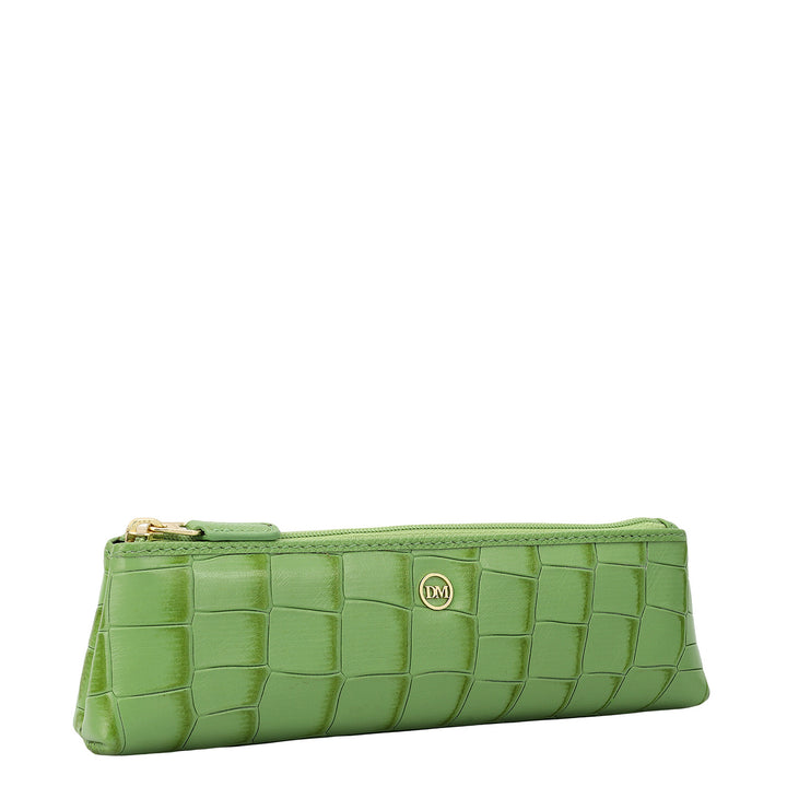 Croco Leather Multi Pouch - Kiwi