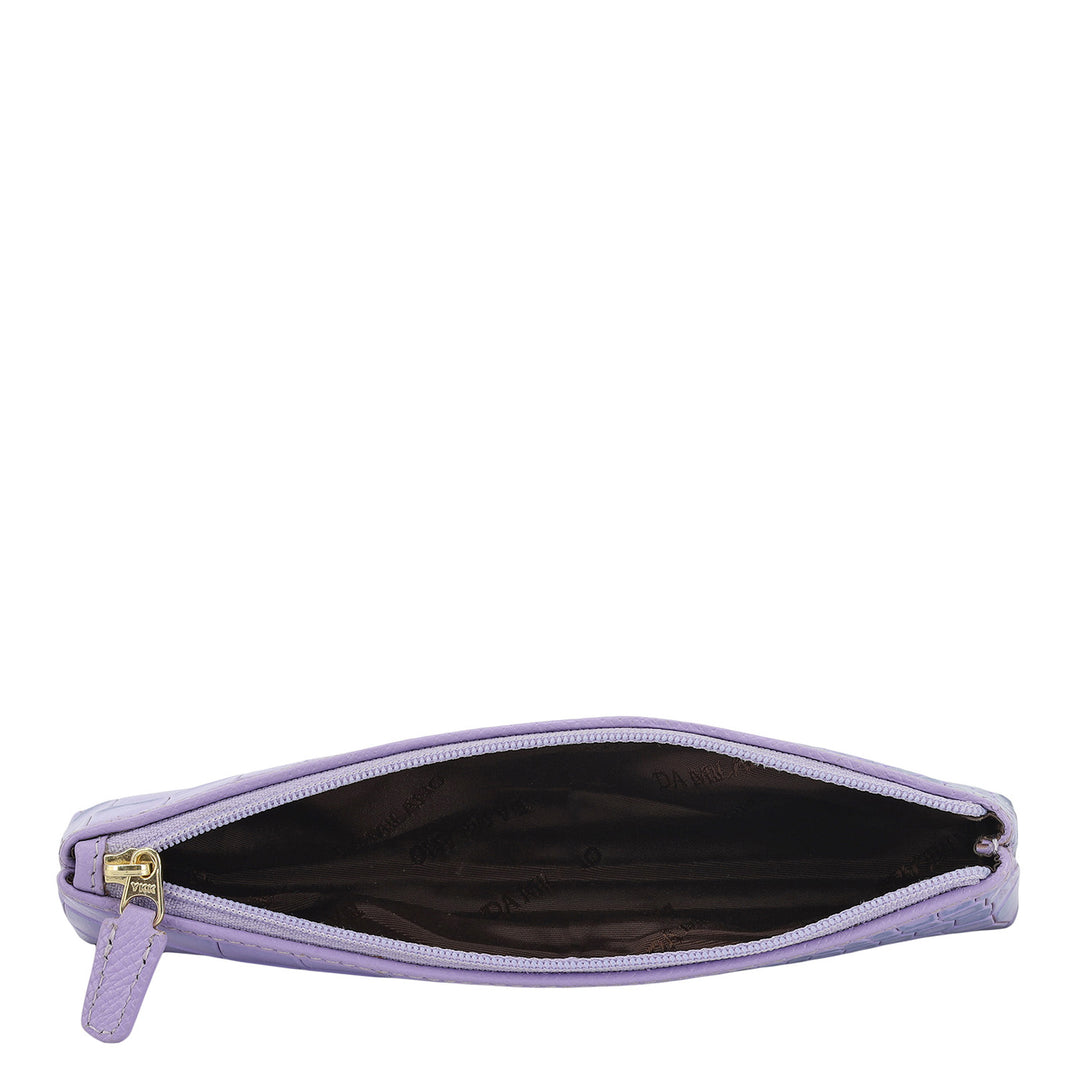 Croco Leather Multi Pouch - Purple Haze