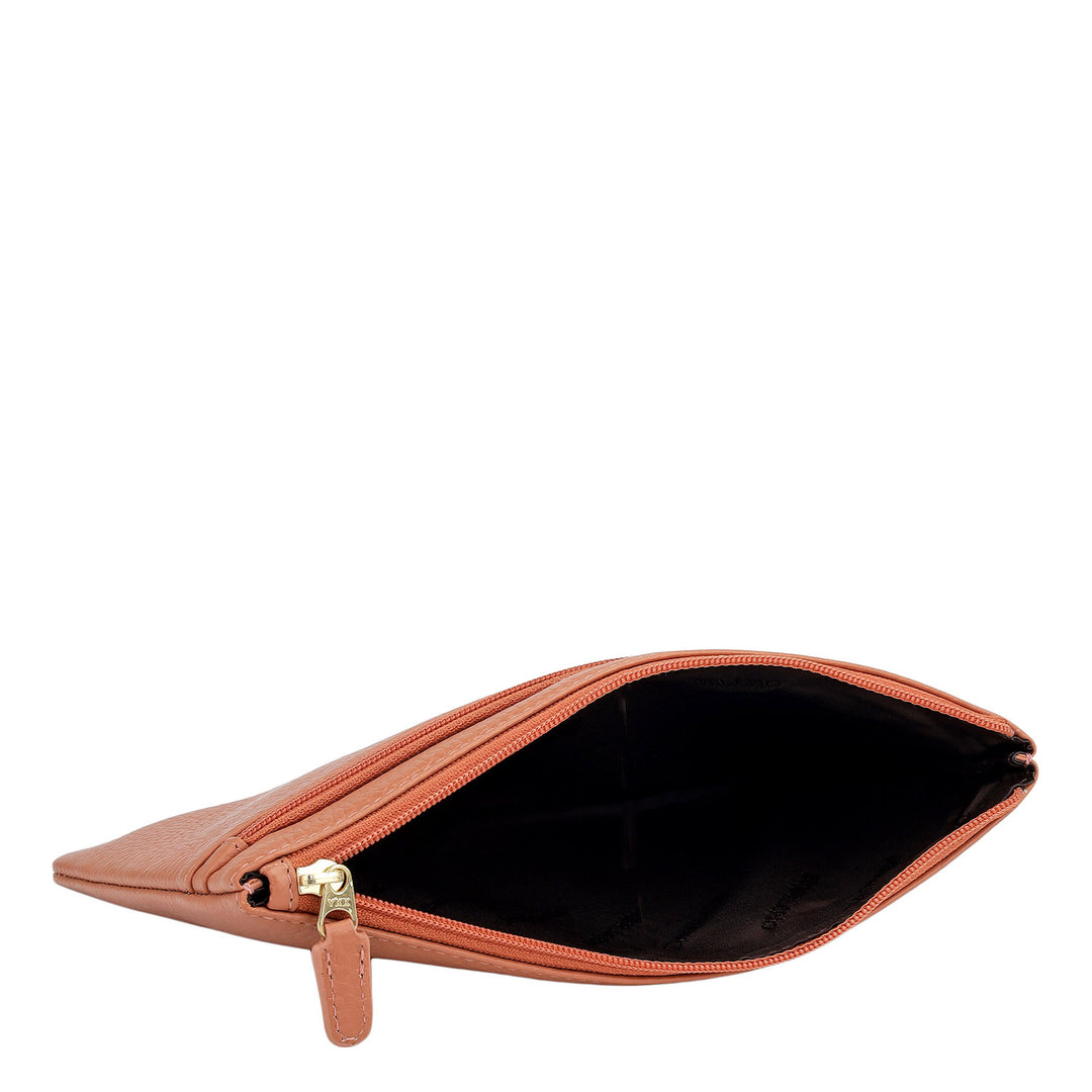 Wax Leather Multi Pouch - Terracotta