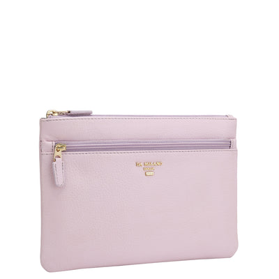 Wax Leather Multi Pouch - Lilac