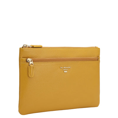 Wax Leather Multi Pouch - Mustard