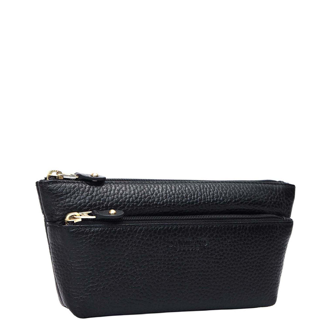 Wax Leather Multi Pouch - Black