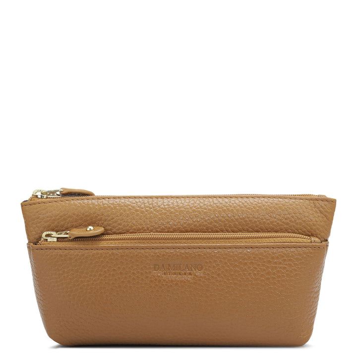 Wax Leather Multi Pouch - Caramel