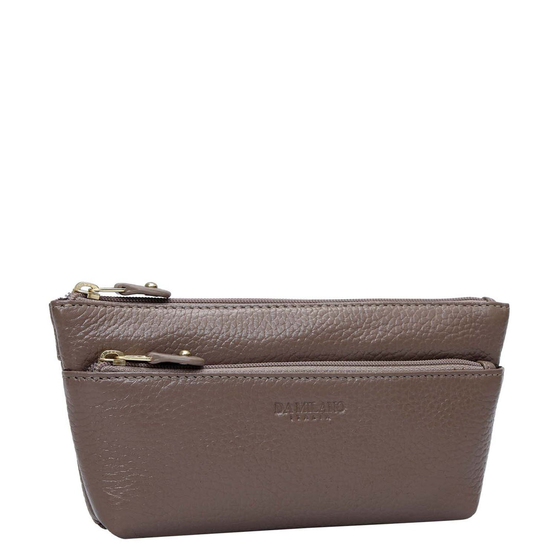 Wax Leather Multi Pouch - Smoke Grey