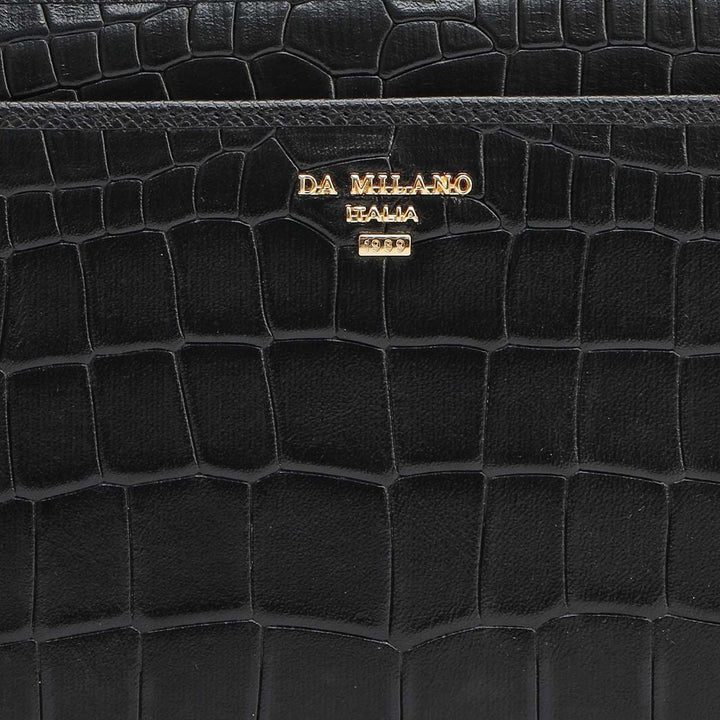 Croco Leather Multi Pouch - Black