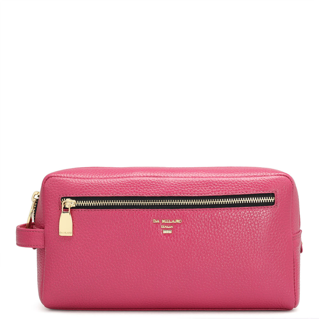 Wax Leather Multi Pouch - Magenta