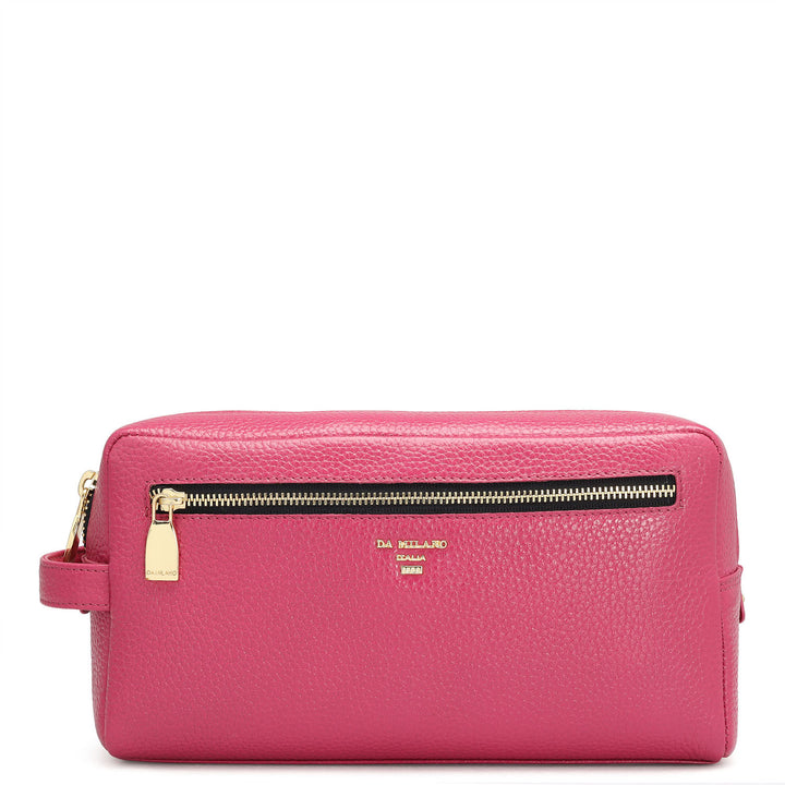 Wax Leather Multi Pouch - Magenta