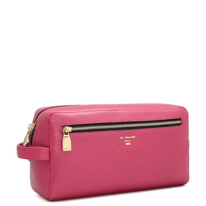 Wax Leather Multi Pouch - Magenta