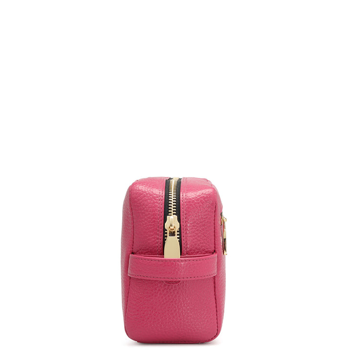 Wax Leather Multi Pouch - Magenta