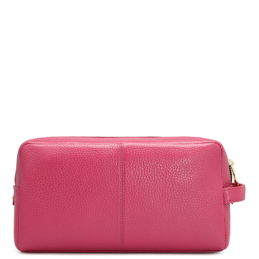 Wax Leather Multi Pouch - Magenta