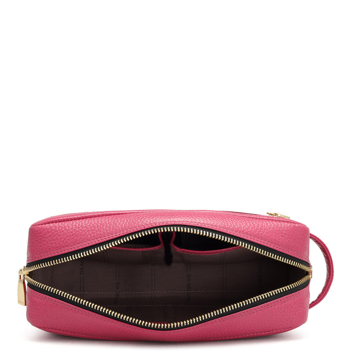 Wax Leather Multi Pouch - Magenta