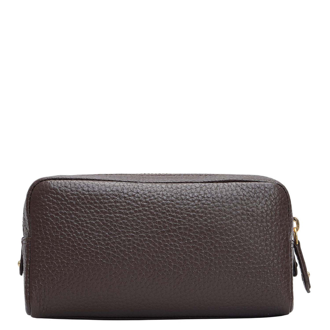 Wax Leather Multi Pouch - Chocolate