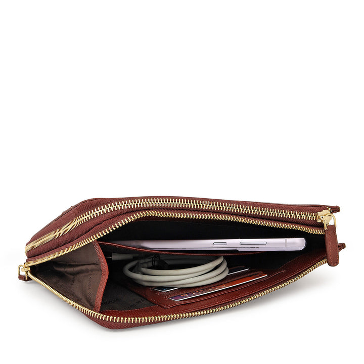 Franzy Leather Multi Pouch - Blood Stone