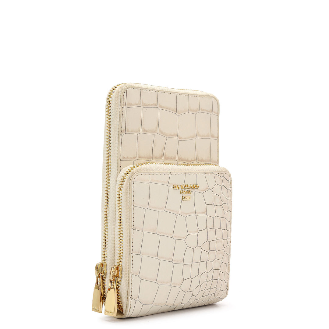 Croco-Texture Cross Body - Marshmallow