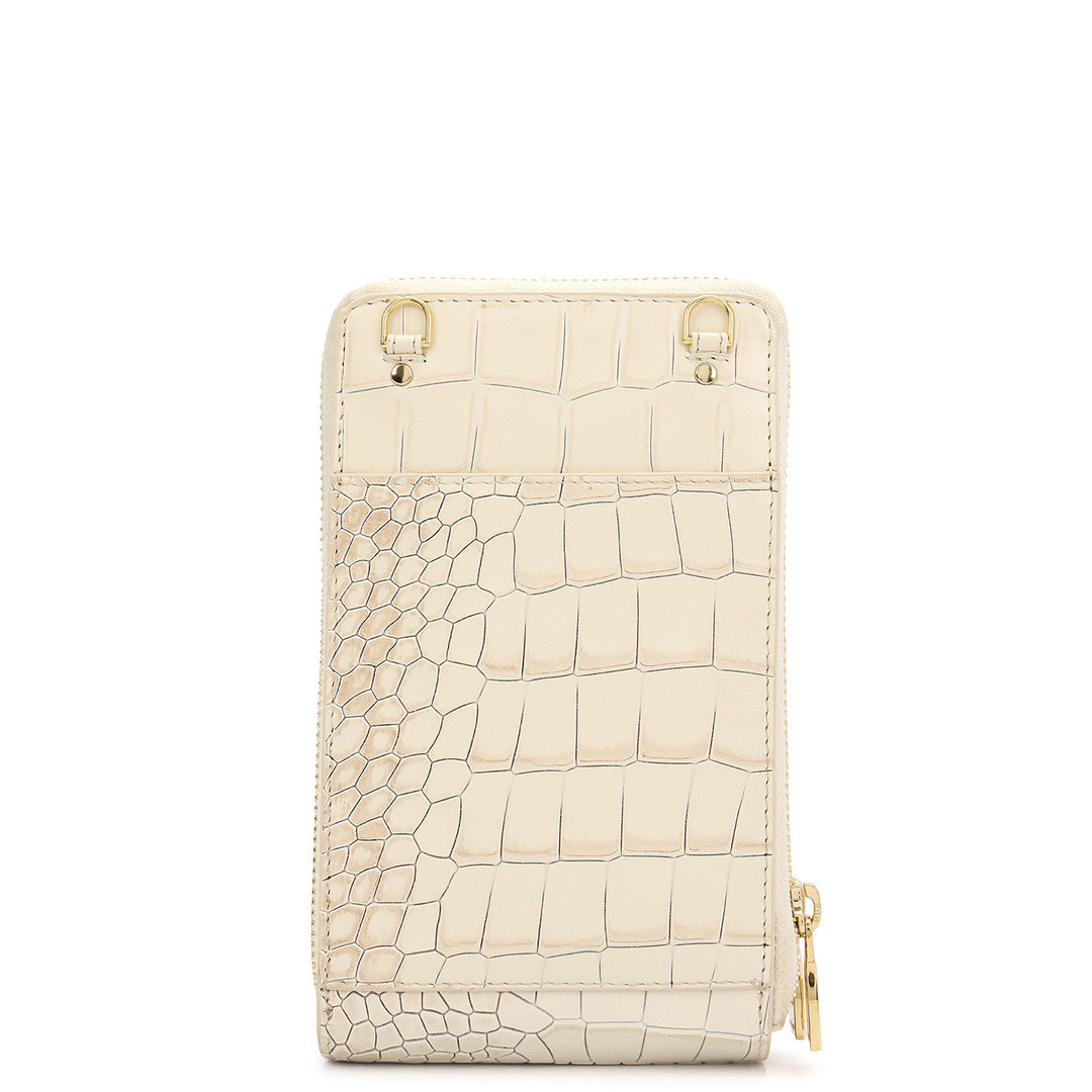 Croco-Texture Cross Body - Marshmallow