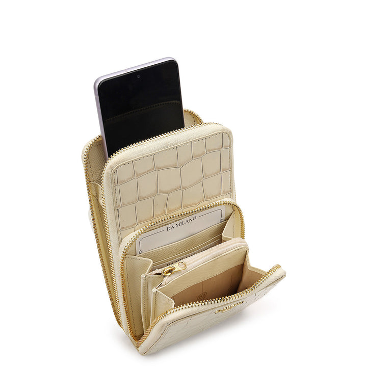 Croco-Texture Cross Body - Marshmallow