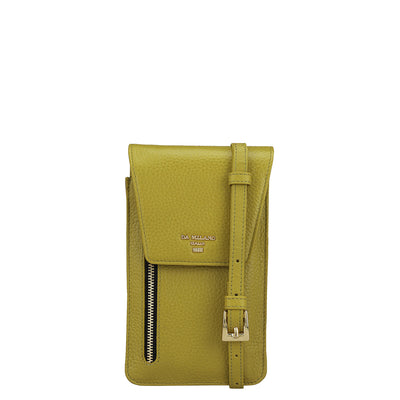 Wax Leather Crossbody - Green Tea