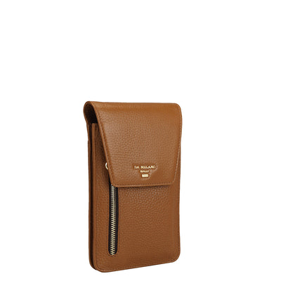 Wax Leather Crossbody - Tan