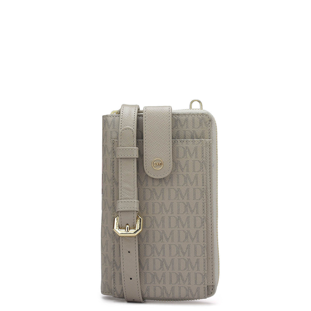 Monogram Leather Crossbody - Chalk