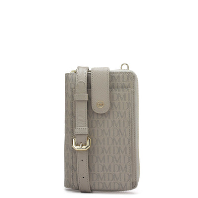 Monogram Leather Crossbody - Chalk