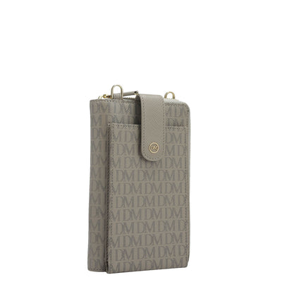 Monogram Leather Crossbody - Chalk
