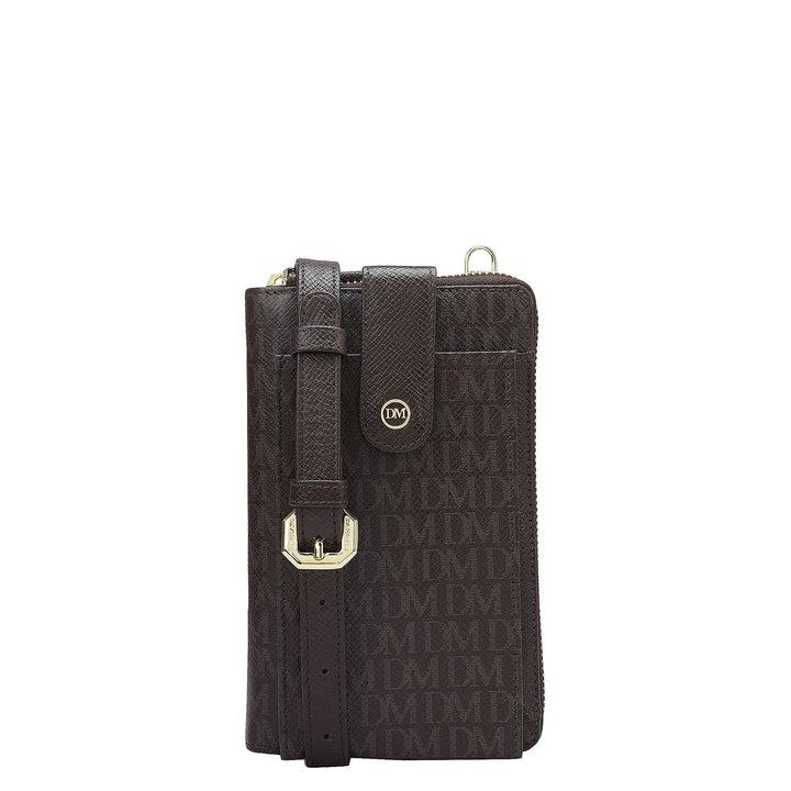 Monoram Leather Crossbody - Chocolate