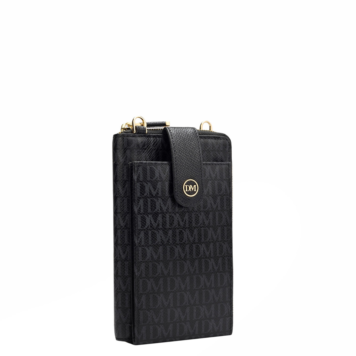 Monogram Leather Crossbody - Black