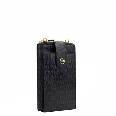 Monogram Leather Crossbody - Black