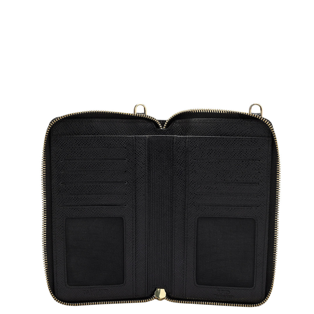 Monogram Leather Crossbody - Black