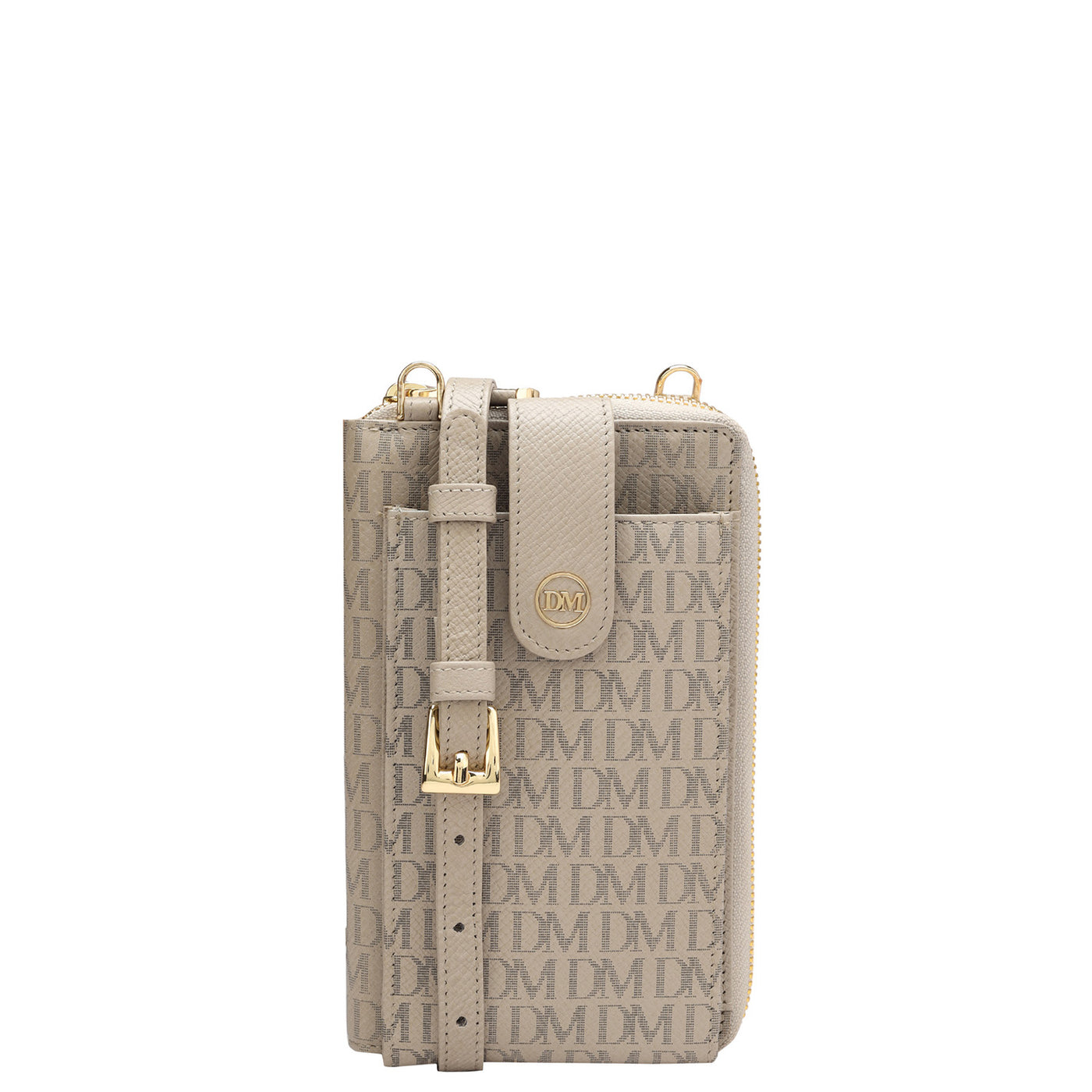 Monogram Leather Crossbody - Chalk