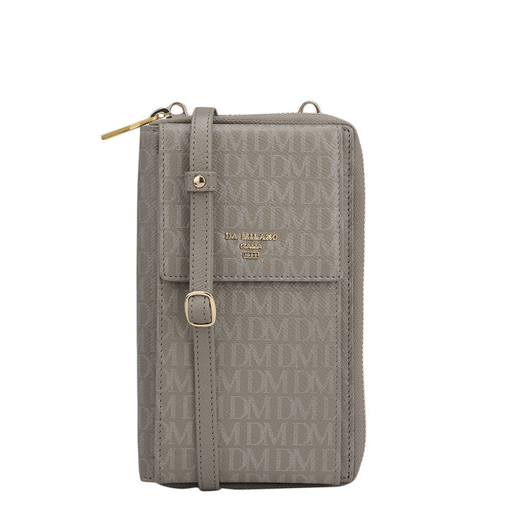 Monogram Leather Crossbody - Stone Grey