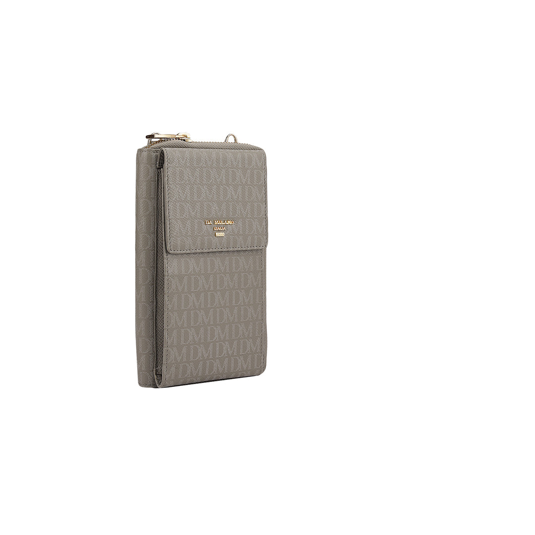 Monogram Leather Crossbody - Stone Grey