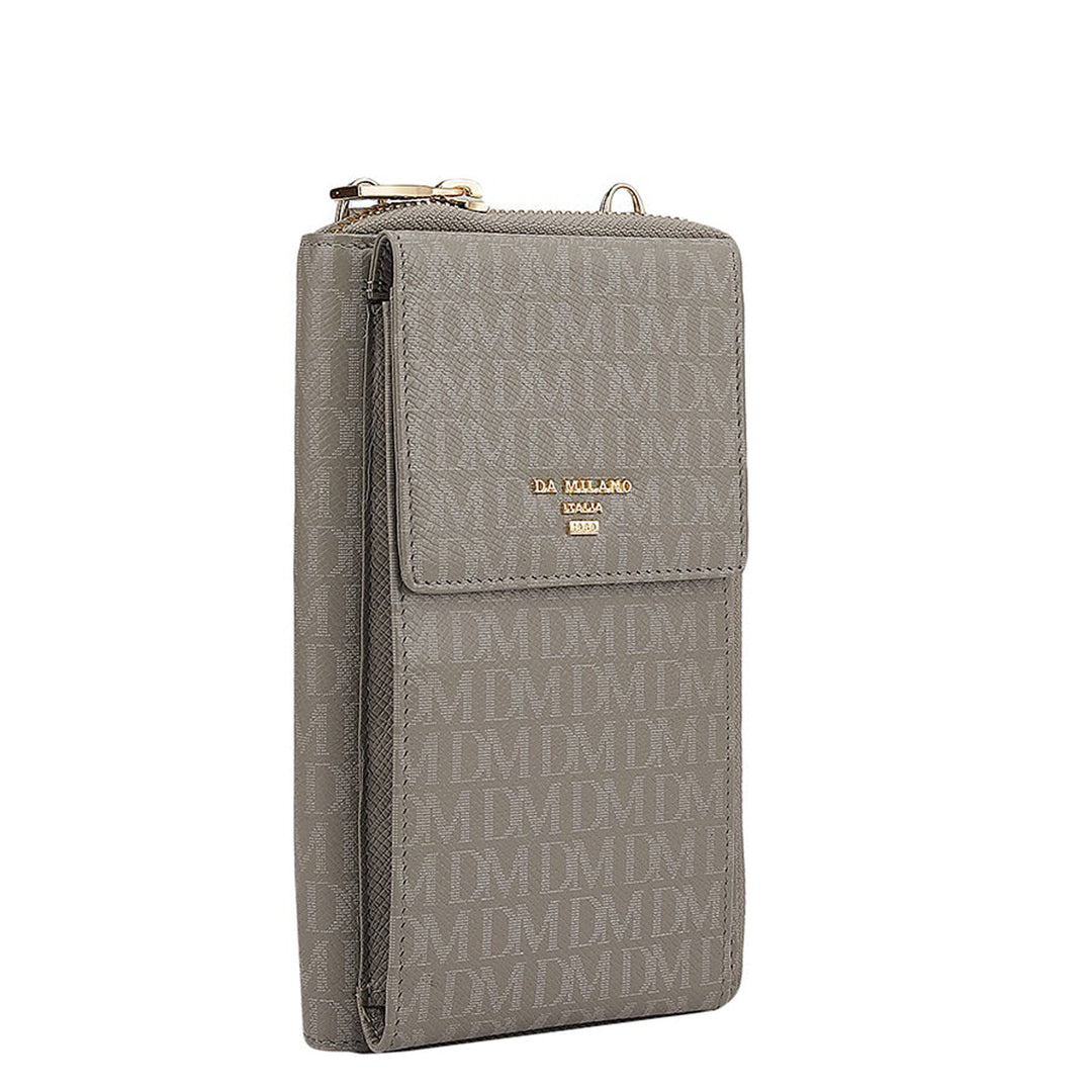 Monogram Leather Crossbody - Stone Grey